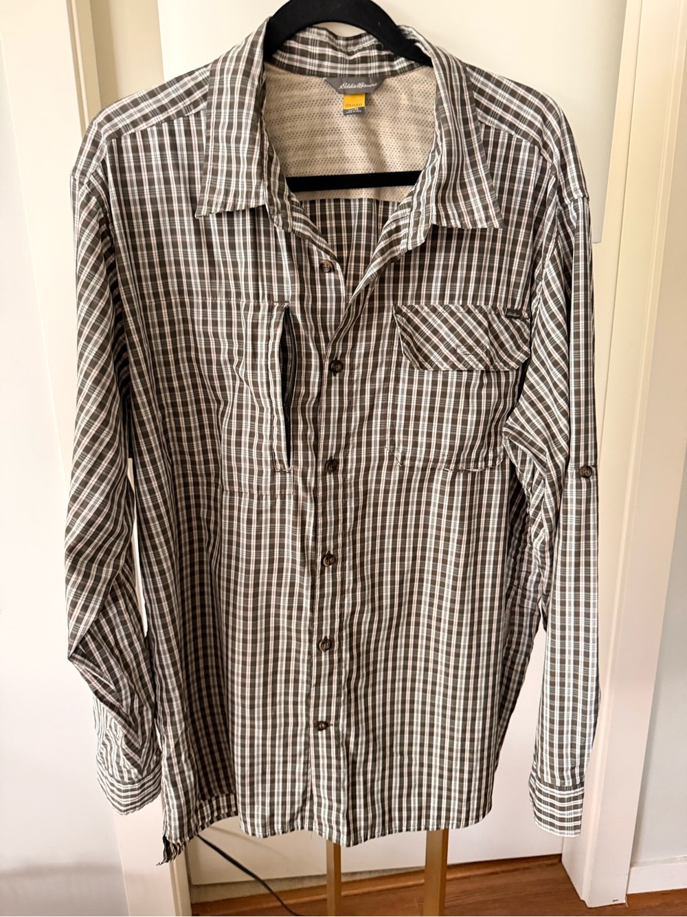 Eddie Bauer Travex Plaid Outdoor Travel Shirt Men’s XL